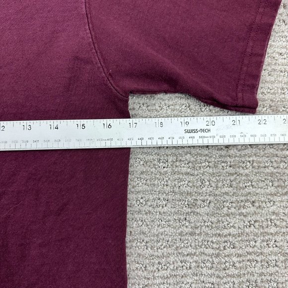 Champion Shirt Women Small S Burgundy Big Embroidered Chest Logo T-Shirt Ladies - Picture 10 of 11